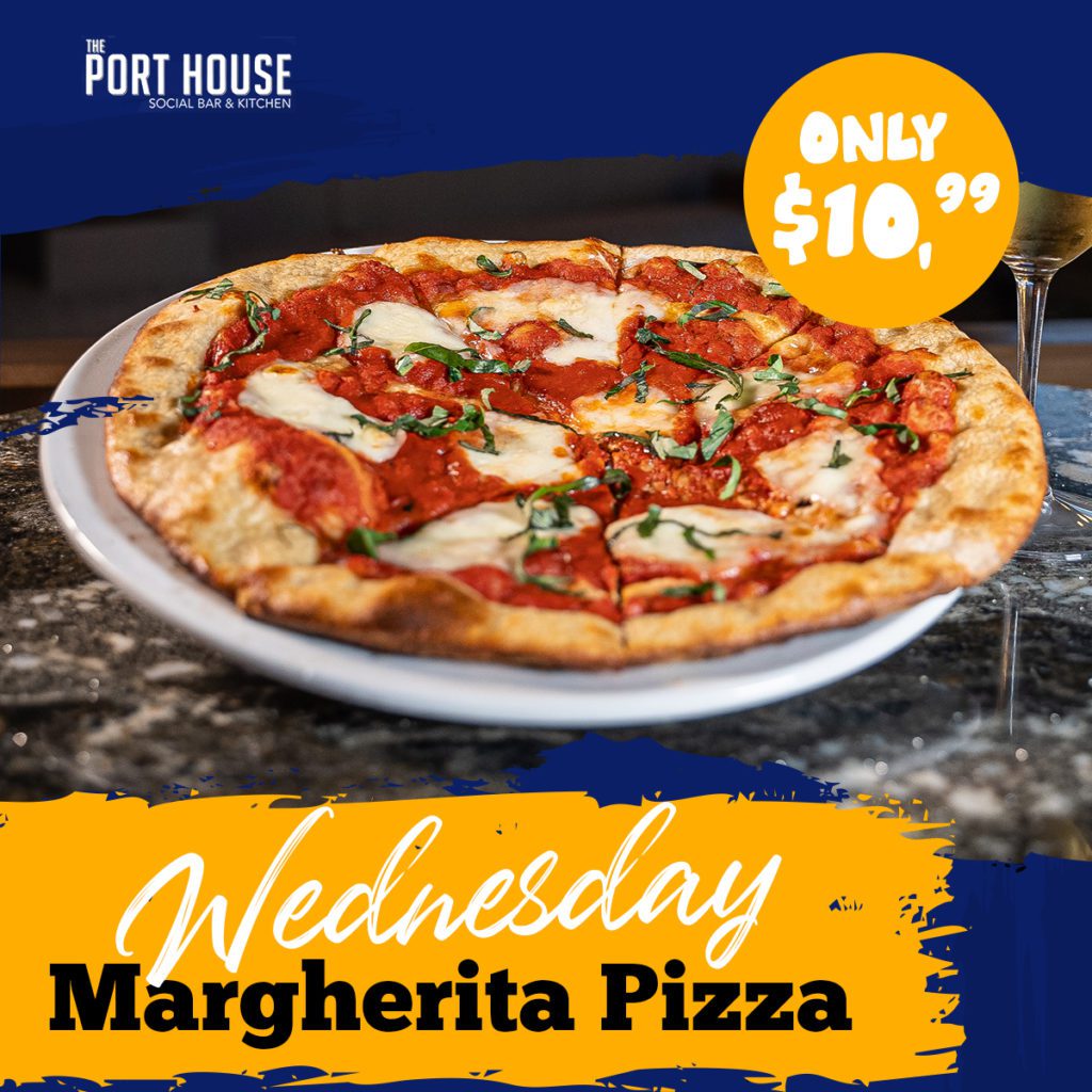 The Port House Wednesday daily deal on Margherita pizza for $10.99