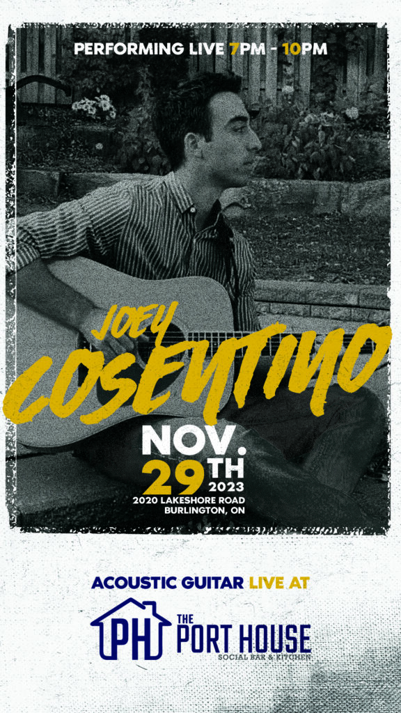 Joey Cosentino live at the Port House November 29th 7pm - 10pm
