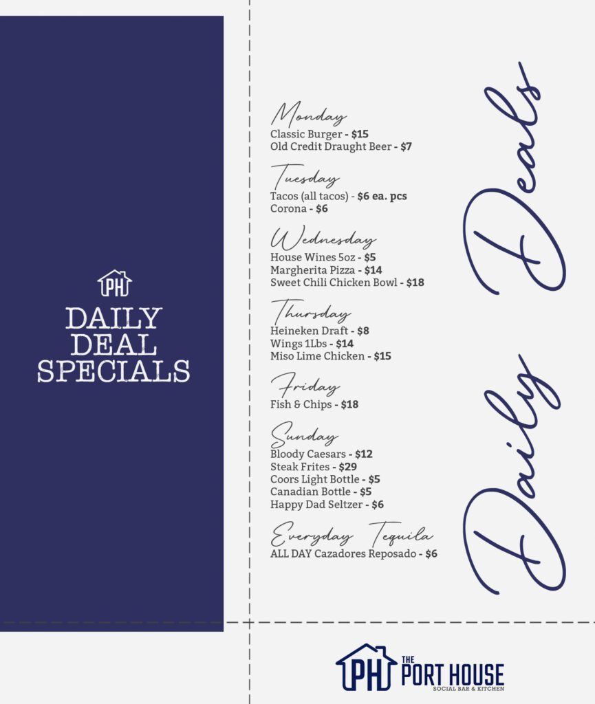 Menu for Daily Deals at The Port House
