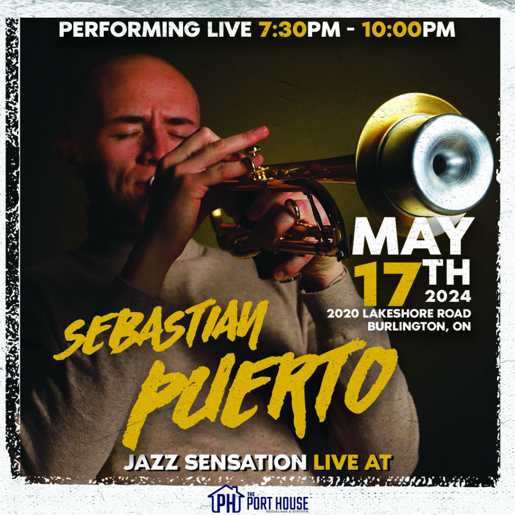 Sebastian Puerto playing the trombone performing live at The Port House May 17