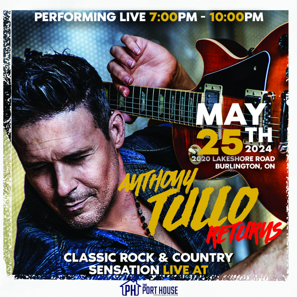 Anthony Tullo with a guitar playing May 25 at The Port House Burlington