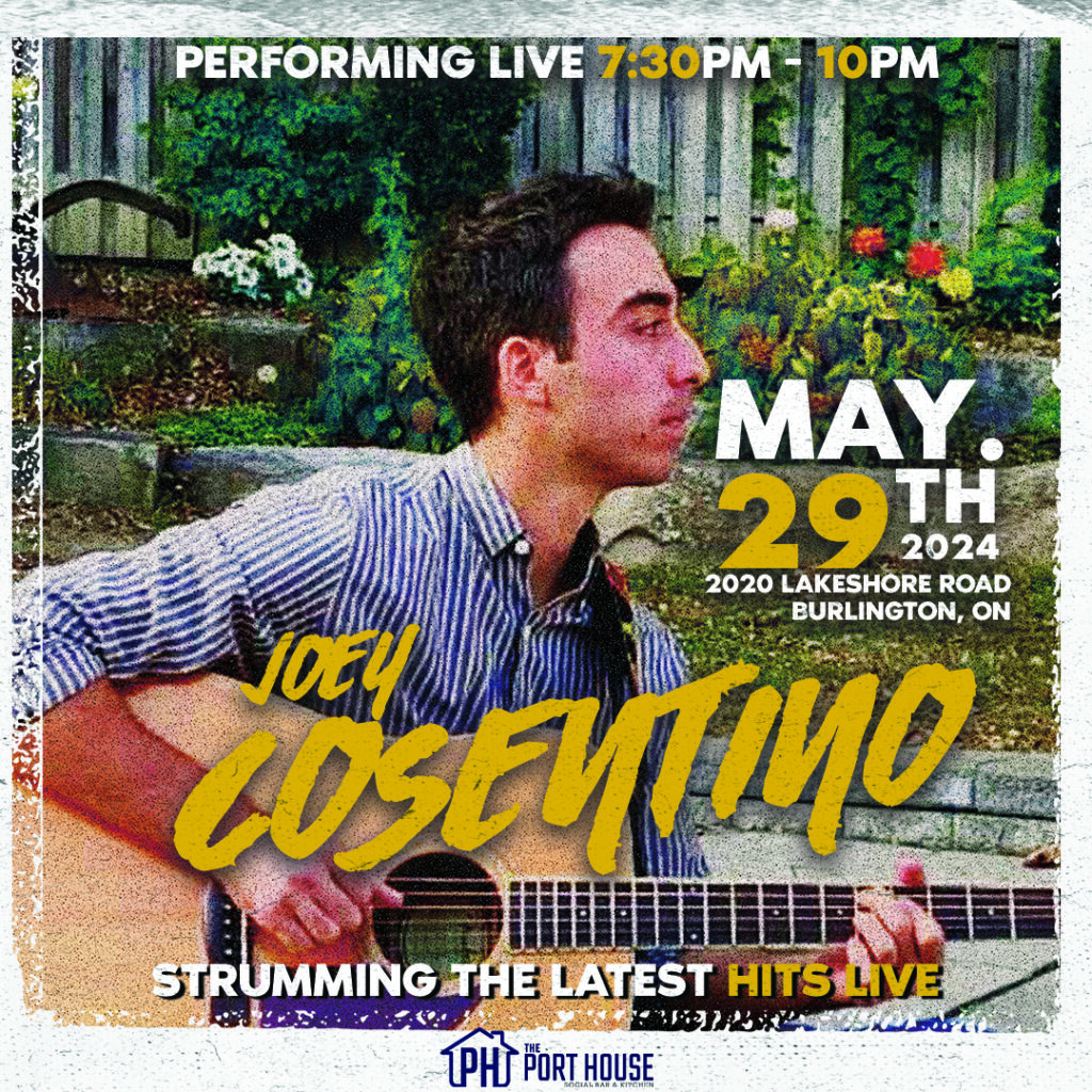Joey Cosentino with a guitar playing May 29 at The Port House Burlington